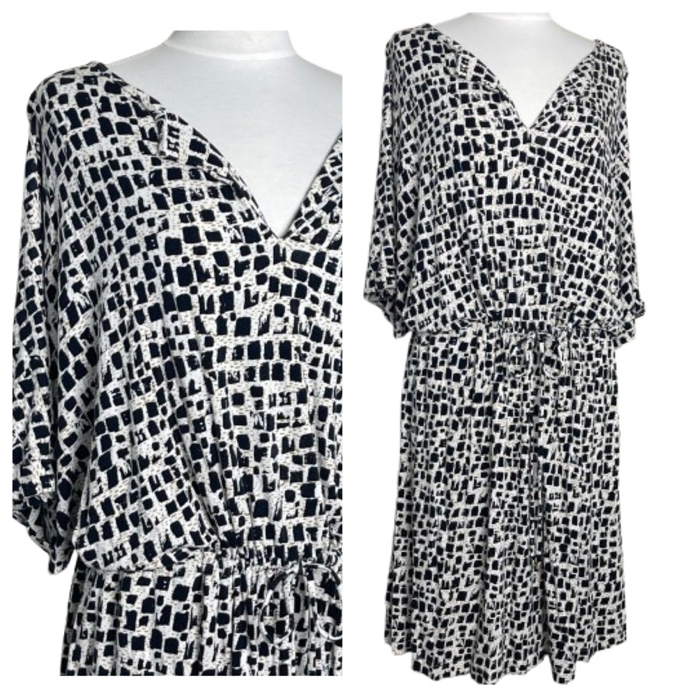 Chico's Women’s Short Sleeve V-Neck Neck Elastic Waist Pullover Dress | Size 20